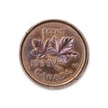 1ÃÂ cent denomination circulation coin of Canada